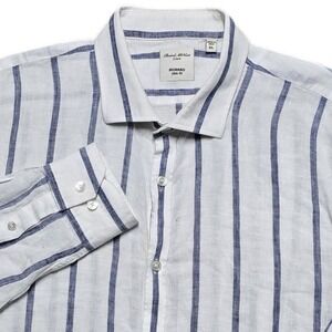 Baird McNutt Murano 100% Linen Slim Fit Long Sleeve Button Up Shirt Size Mens XL